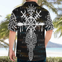 Viking Runes and Norse Mythology Symbols Hawaiian Shirt Celtic Knotwork Tribal Illustration Style