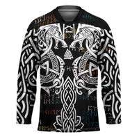 Viking Runes and Norse Mythology Symbols Hockey Jersey Celtic Knotwork Tribal Illustration Style