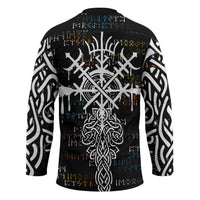 Viking Runes and Norse Mythology Symbols Hockey Jersey Celtic Knotwork Tribal Illustration Style