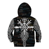 Viking Runes and Norse Mythology Symbols Kid Hoodie Celtic Knotwork Tribal Illustration Style