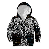 Viking Runes and Norse Mythology Symbols Kid Hoodie Celtic Knotwork Tribal Illustration Style