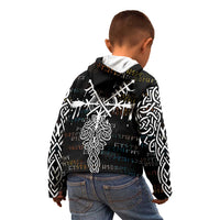 Viking Runes and Norse Mythology Symbols Kid Hoodie Celtic Knotwork Tribal Illustration Style