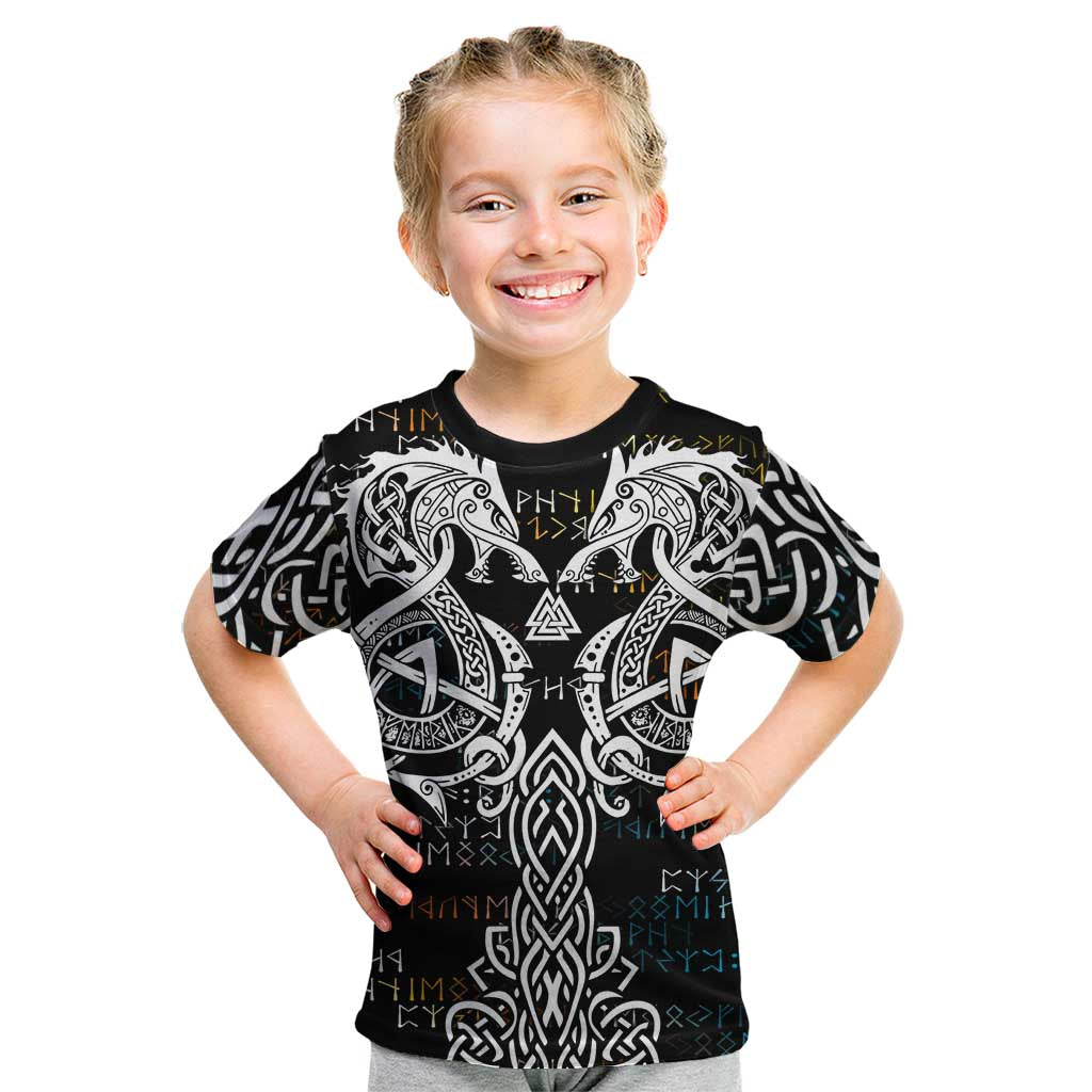 Viking Runes and Norse Mythology Symbols Kid T Shirt Celtic Knotwork Tribal Illustration Style