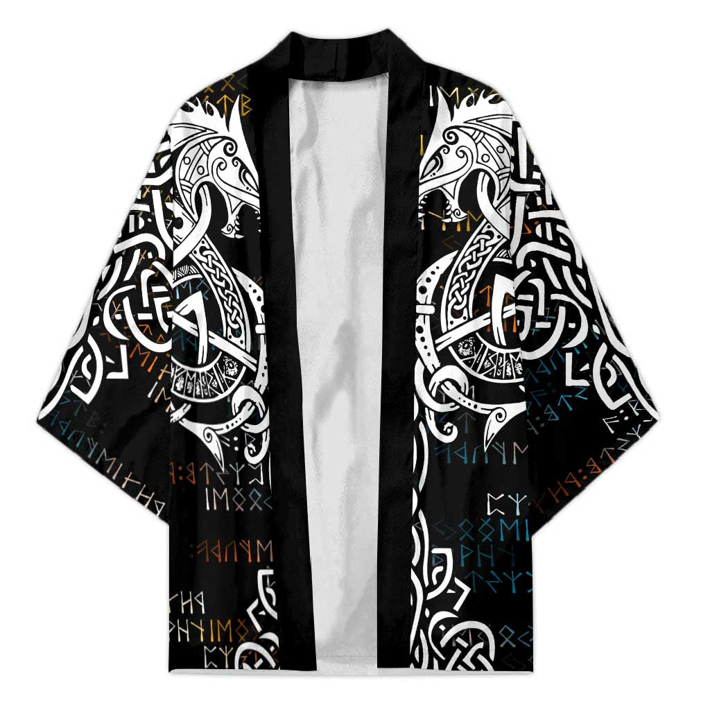 Viking Runes and Norse Mythology Symbols Kimono Celtic Knotwork Tribal Illustration Style