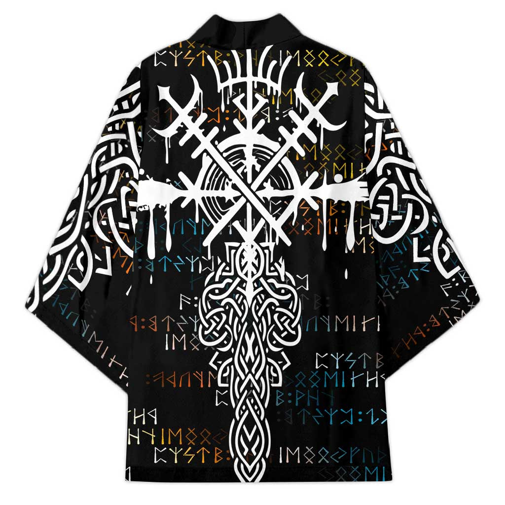 Viking Runes and Norse Mythology Symbols Kimono Celtic Knotwork Tribal Illustration Style