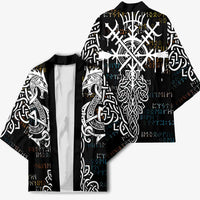 Viking Runes and Norse Mythology Symbols Kimono Celtic Knotwork Tribal Illustration Style