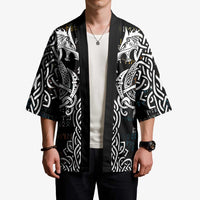 Viking Runes and Norse Mythology Symbols Kimono Celtic Knotwork Tribal Illustration Style