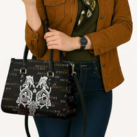 Viking Runes and Norse Mythology Symbols Leather Bag Celtic Knotwork Tribal Illustration Style