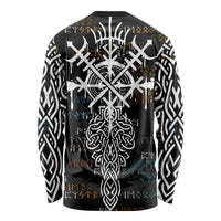 Viking Runes and Norse Mythology Symbols Long Sleeve Shirt Celtic Knotwork Tribal Illustration Style