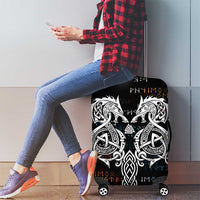 Viking Runes and Norse Mythology Symbols Luggage Cover Celtic Knotwork Tribal Illustration Style
