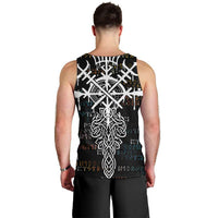 Viking Runes and Norse Mythology Symbols Men Tank Top Celtic Knotwork Tribal Illustration Style