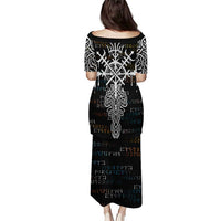 Viking Runes and Norse Mythology Symbols Puletasi Celtic Knotwork Tribal Illustration Style