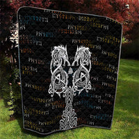 Viking Runes and Norse Mythology Symbols Quilt Celtic Knotwork Tribal Illustration Style