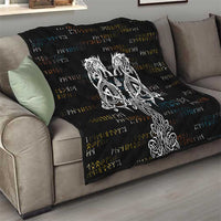Viking Runes and Norse Mythology Symbols Quilt Celtic Knotwork Tribal Illustration Style