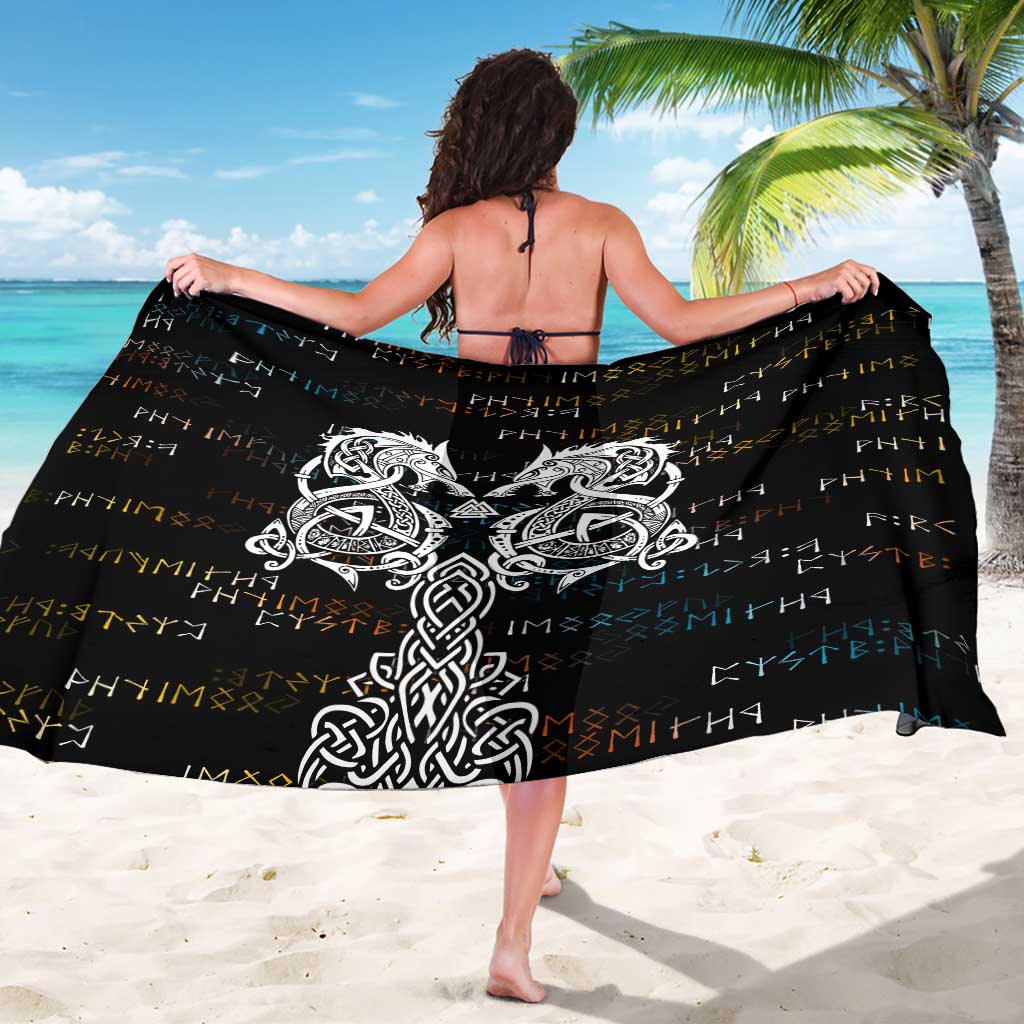 Viking Runes and Norse Mythology Symbols Sarong Celtic Knotwork Tribal Illustration Style