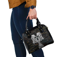 Viking Runes and Norse Mythology Symbols Shoulder Handbag Celtic Knotwork Tribal Illustration Style