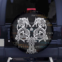 Viking Runes and Norse Mythology Symbols Spare Tire Cover Celtic Knotwork Tribal Illustration Style