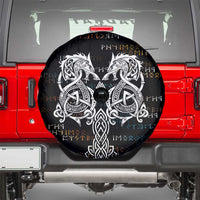 Viking Runes and Norse Mythology Symbols Spare Tire Cover Celtic Knotwork Tribal Illustration Style