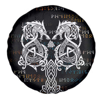 Viking Runes and Norse Mythology Symbols Spare Tire Cover Celtic Knotwork Tribal Illustration Style