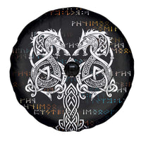 Viking Runes and Norse Mythology Symbols Spare Tire Cover Celtic Knotwork Tribal Illustration Style