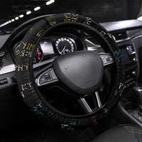 Viking Runes and Norse Mythology Symbols Steering Wheel Cover Celtic Knotwork Tribal Illustration Style