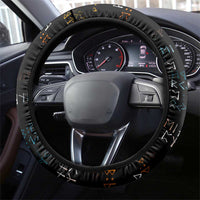 Viking Runes and Norse Mythology Symbols Steering Wheel Cover Celtic Knotwork Tribal Illustration Style