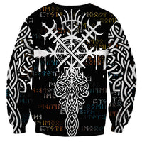 Viking Runes and Norse Mythology Symbols Sweatshirt Celtic Knotwork Tribal Illustration Style