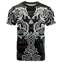 Viking Runes and Norse Mythology Symbols T Shirt Celtic Knotwork Tribal Illustration Style