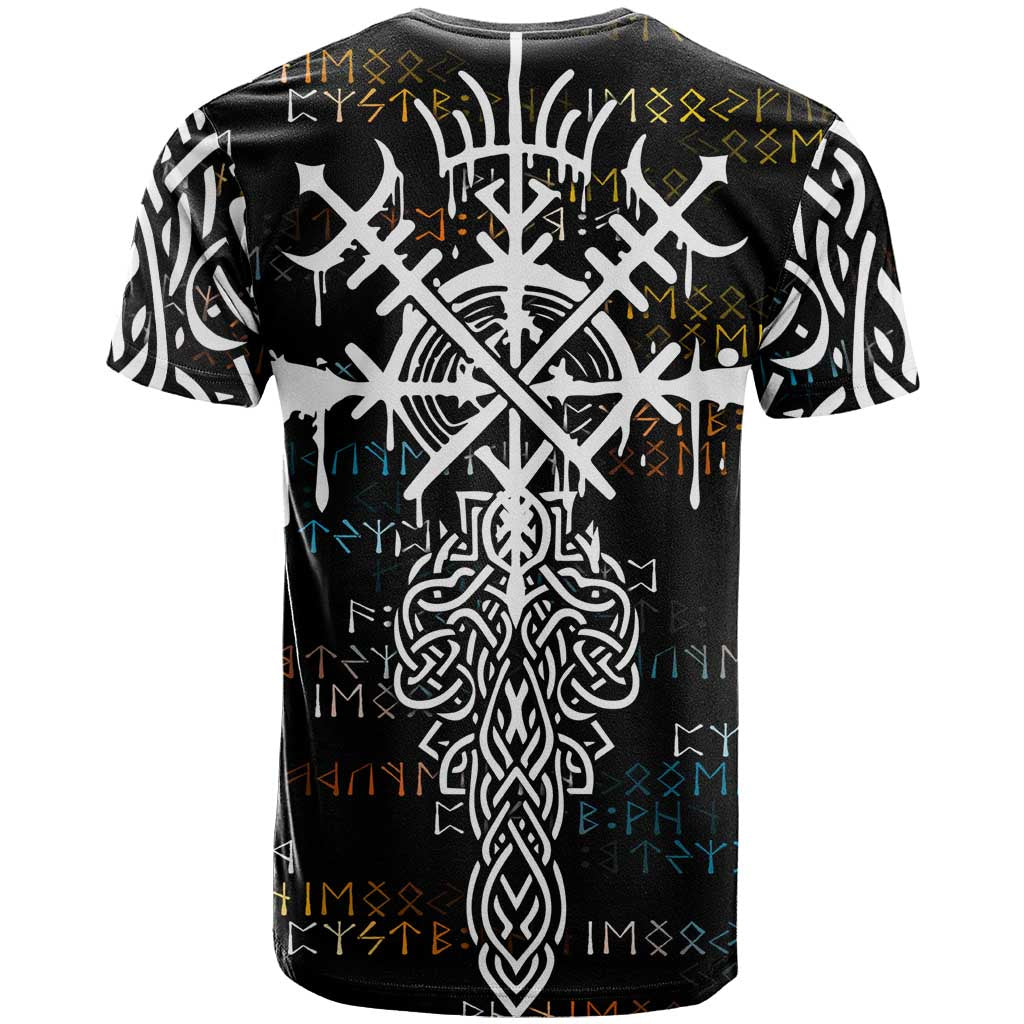 Viking Runes and Norse Mythology Symbols T Shirt Celtic Knotwork Tribal Illustration Style