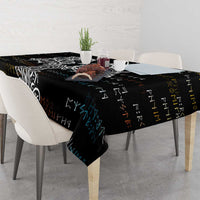 Viking Runes and Norse Mythology Symbols Tablecloth Celtic Knotwork Tribal Illustration Style
