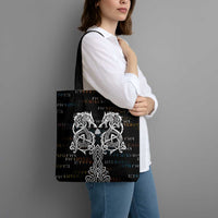 Viking Runes and Norse Mythology Symbols Tote Bag Celtic Knotwork Tribal Illustration Style