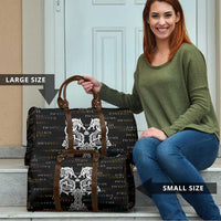 Viking Runes and Norse Mythology Symbols Travel Bag Celtic Knotwork Tribal Illustration Style