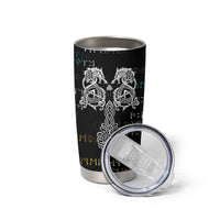 Viking Runes and Norse Mythology Symbols Tumbler Cup Celtic Knotwork Tribal Illustration Style