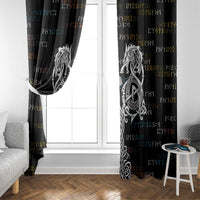Viking Runes and Norse Mythology Symbols Window Curtain Celtic Knotwork Tribal Illustration Style
