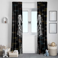 Viking Runes and Norse Mythology Symbols Window Curtain Celtic Knotwork Tribal Illustration Style