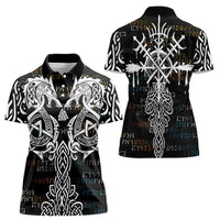 Viking Runes and Norse Mythology Symbols Women Polo Shirt Celtic Knotwork Tribal Illustration Style