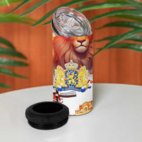 Dutch Lion Design 4 in 1 Can Cooler Tumbler with Tulips Windmills Bicycles and Coat of Arms