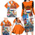 Dutch Lion Design Family Matching Long Sleeve Bodycon Dress and Hawaiian Shirt with Tulips Windmills Bicycles and Coat of Arms