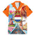 Dutch Lion Design Family Matching Mermaid Dress and Hawaiian Shirt with Tulips Windmills Bicycles and Coat of Arms