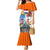 Dutch Lion Design Family Matching Mermaid Dress and Hawaiian Shirt with Tulips Windmills Bicycles and Coat of Arms