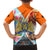Dutch Lion Design Family Matching Off The Shoulder Long Sleeve Dress and Hawaiian Shirt with Tulips Windmills Bicycles and Coat of Arms