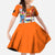 Dutch Lion Design Family Matching Off The Shoulder Long Sleeve Dress and Hawaiian Shirt with Tulips Windmills Bicycles and Coat of Arms