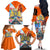 Dutch Lion Design Family Matching Off The Shoulder Long Sleeve Dress and Hawaiian Shirt with Tulips Windmills Bicycles and Coat of Arms