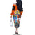 Dutch Lion Design Family Matching Off The Shoulder Long Sleeve Dress and Hawaiian Shirt with Tulips Windmills Bicycles and Coat of Arms
