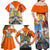 Dutch Lion Design Family Matching Off Shoulder Maxi Dress and Hawaiian Shirt with Tulips Windmills Bicycles and Coat of Arms