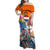 Dutch Lion Design Family Matching Off Shoulder Maxi Dress and Hawaiian Shirt with Tulips Windmills Bicycles and Coat of Arms