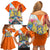 Dutch Lion Design Family Matching Off Shoulder Short Dress and Hawaiian Shirt with Tulips Windmills Bicycles and Coat of Arms