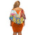 Dutch Lion Design Family Matching Off Shoulder Short Dress and Hawaiian Shirt with Tulips Windmills Bicycles and Coat of Arms
