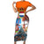 Dutch Lion Design Family Matching Short Sleeve Bodycon Dress and Hawaiian Shirt with Tulips Windmills Bicycles and Coat of Arms