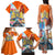 Dutch Lion Design Family Matching Tank Maxi Dress and Hawaiian Shirt with Tulips Windmills Bicycles and Coat of Arms